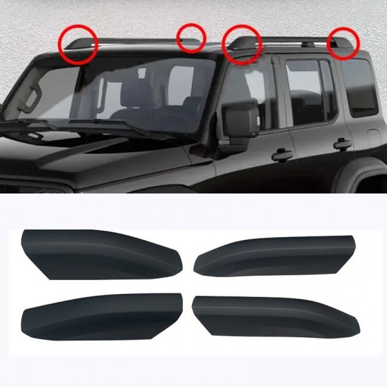 4PCS Black Style Roof Rack Rail End Cover Shell Replacement For Great Wall GWM WEY TANK 300