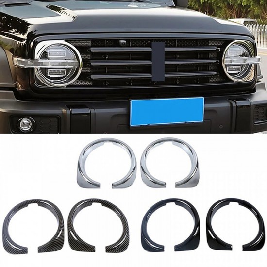 2PCS Front Headlamp Decorative Frame Trim For Great Wall GWM WEY TANK 300 2022 2023 2024